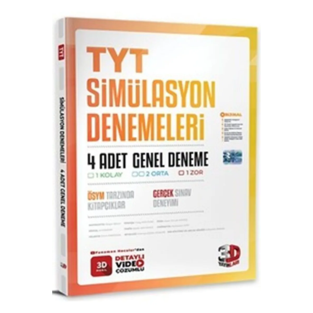 3D TYT GENEL DENEMELER Simülasyon Denemeleri (4 Deneme)